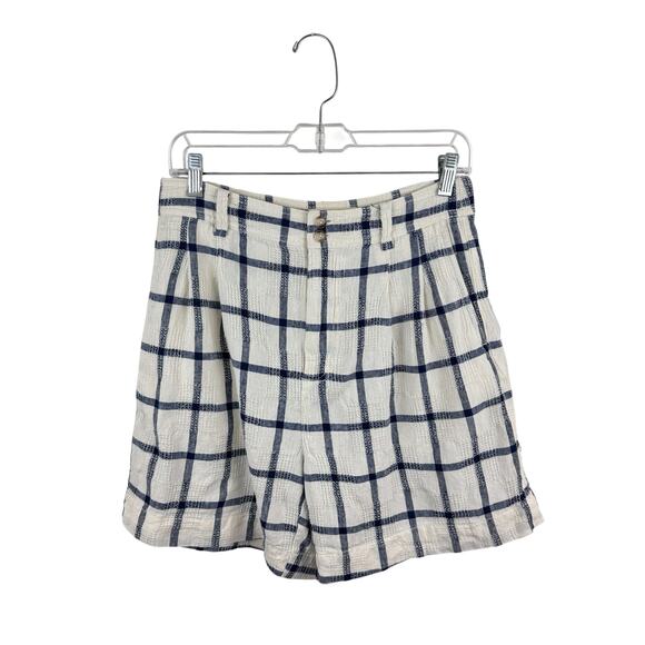Madewell Linen-Cotton Pleated Shorts in Windowpane - Picture 2 of 6